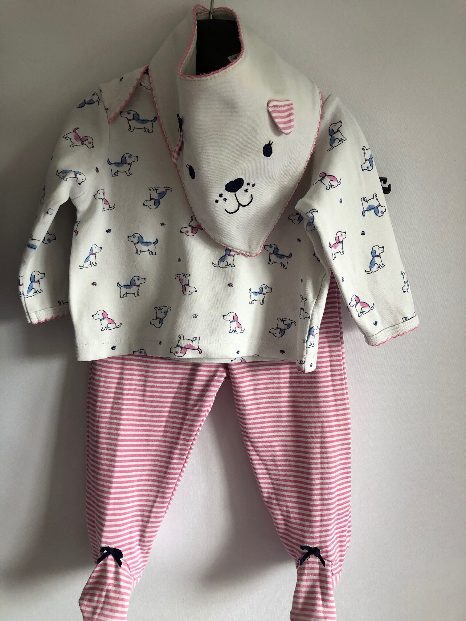 SP1171 - Little Me 3 piece set - leggings, top & bib - age 6 months