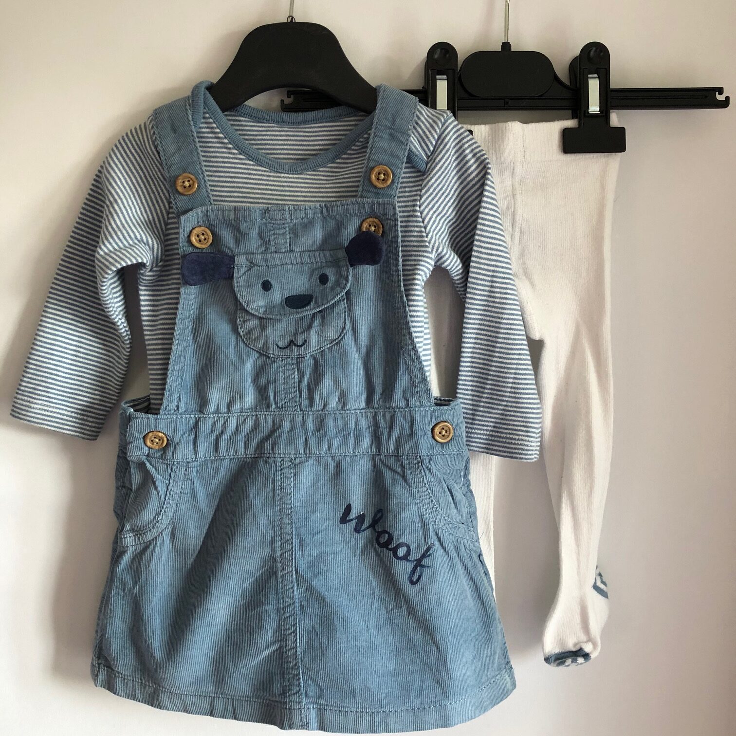 SP1173 - M&S 3 piece set - dress, body & tights - age 3-6 months