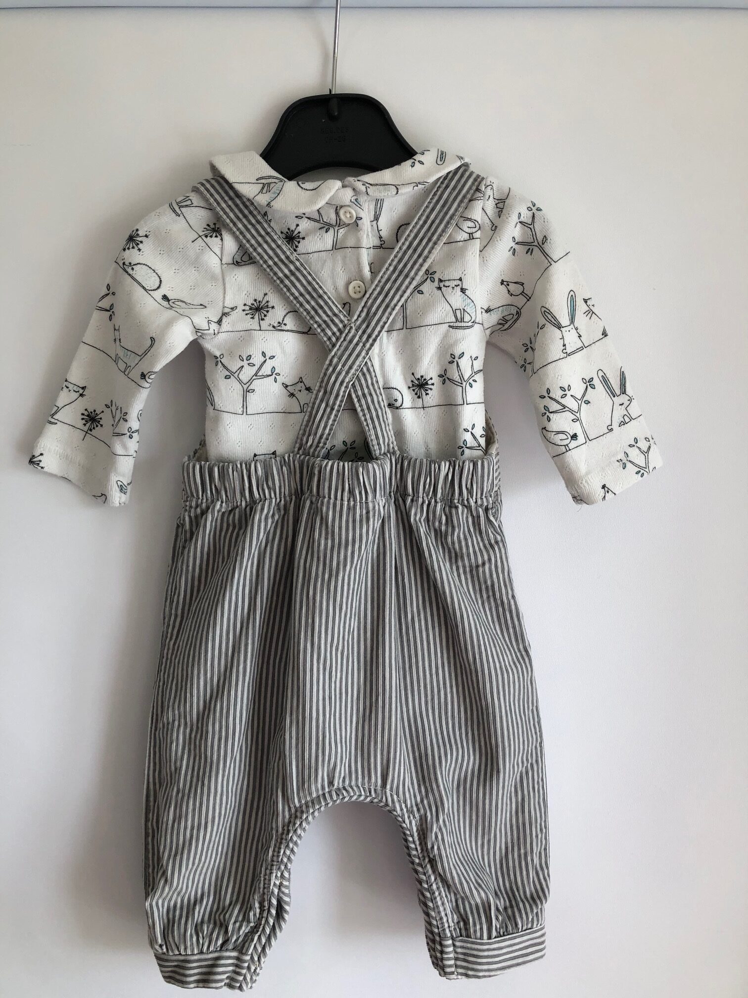 SP1175 - Next dungarees and body set - age 0-3 months - Image 3