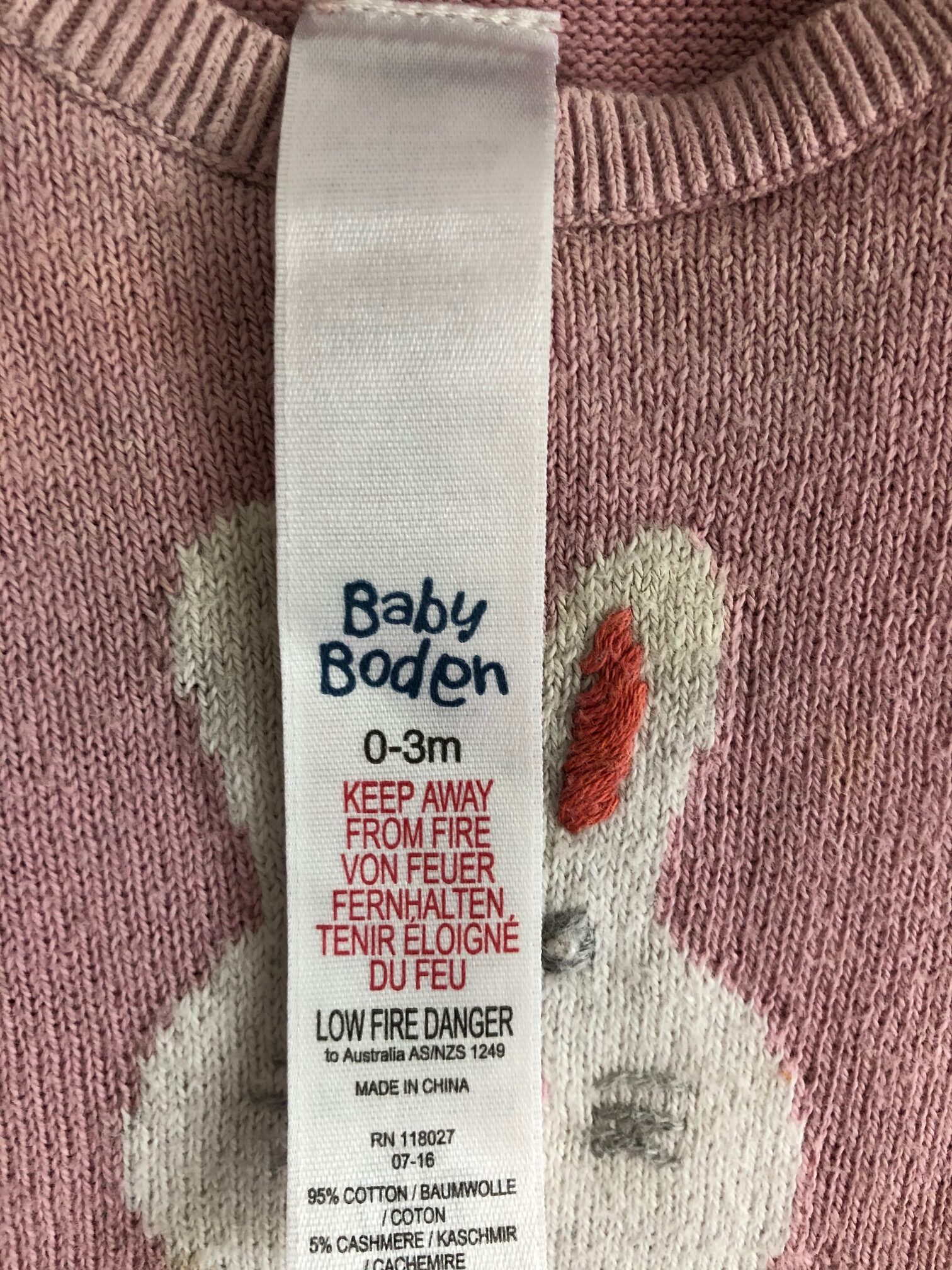 SP1184 - Baby Boden knitted romper - age 0-3 months - Image 3