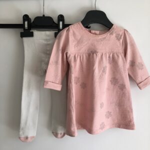 SP1187 - M&S pink dress & tights set - age 0-3 months
