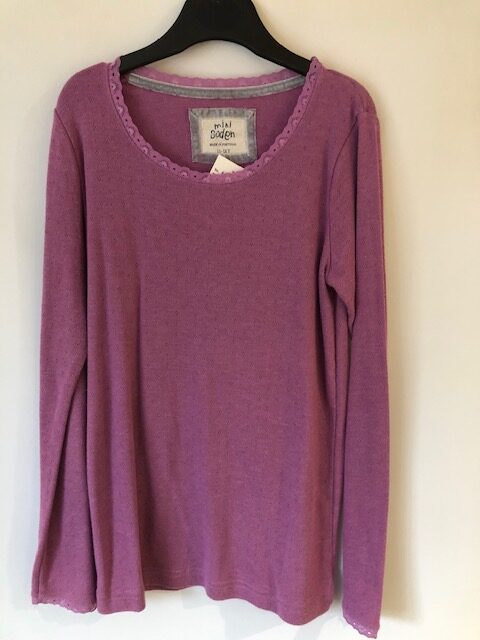 SP603 - Boden long sleeve pointelle top - age 11-12